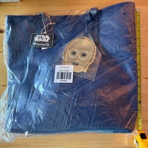 LOUNGEFLY R2D2 C3PO HANDBAG BLUE GOLD STAR WARS NWT
